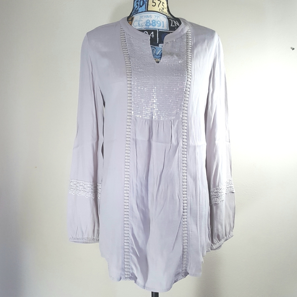 Chicos grey sequined decorative loose tunic